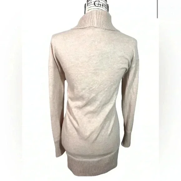 AERIE CARDIGAN SWEATER OATMEAL TAN RIDGE COLLAR OPEN STYLE COMFY  SIZE MEDIUM - Picture 3 of 9